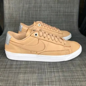 Nike Wmns Blazer Low 'Bio Beige Leather Sneakers Shoes AA1557-200 Size 6.5
