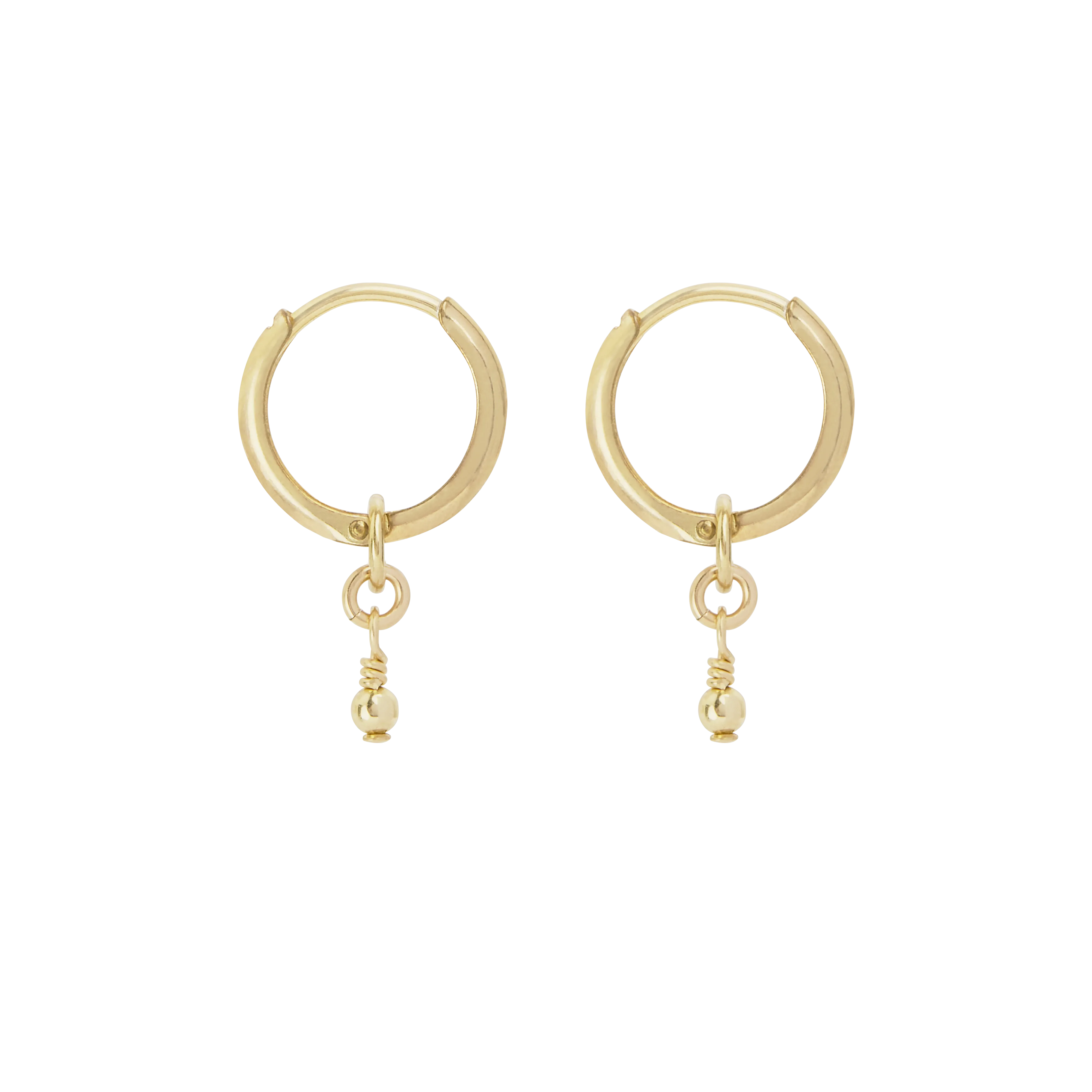 Noa Bead Mini Hoop - Gold