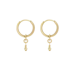 Noa Bead Mini Hoop - Gold