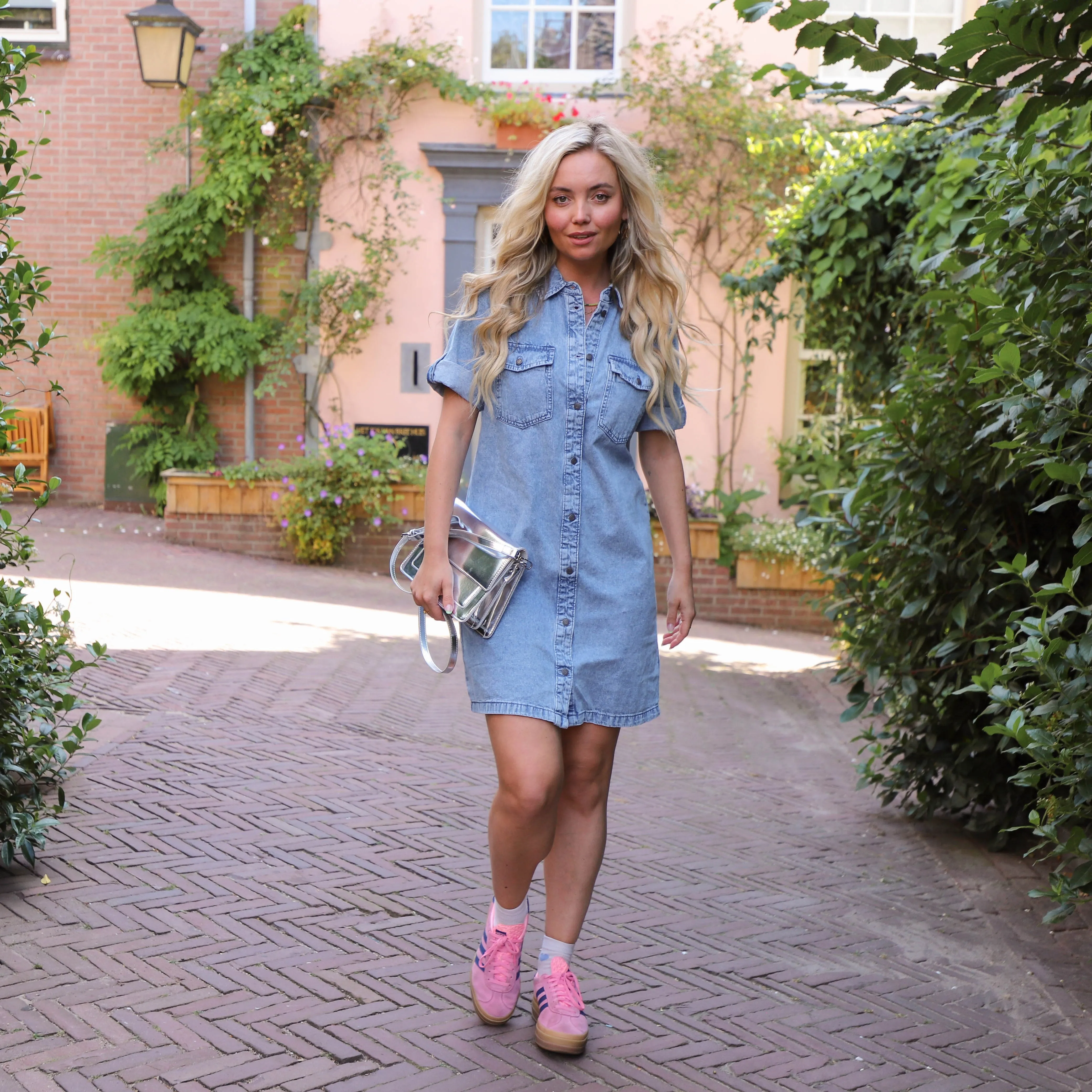 Noisy May Signe denim dress light blue