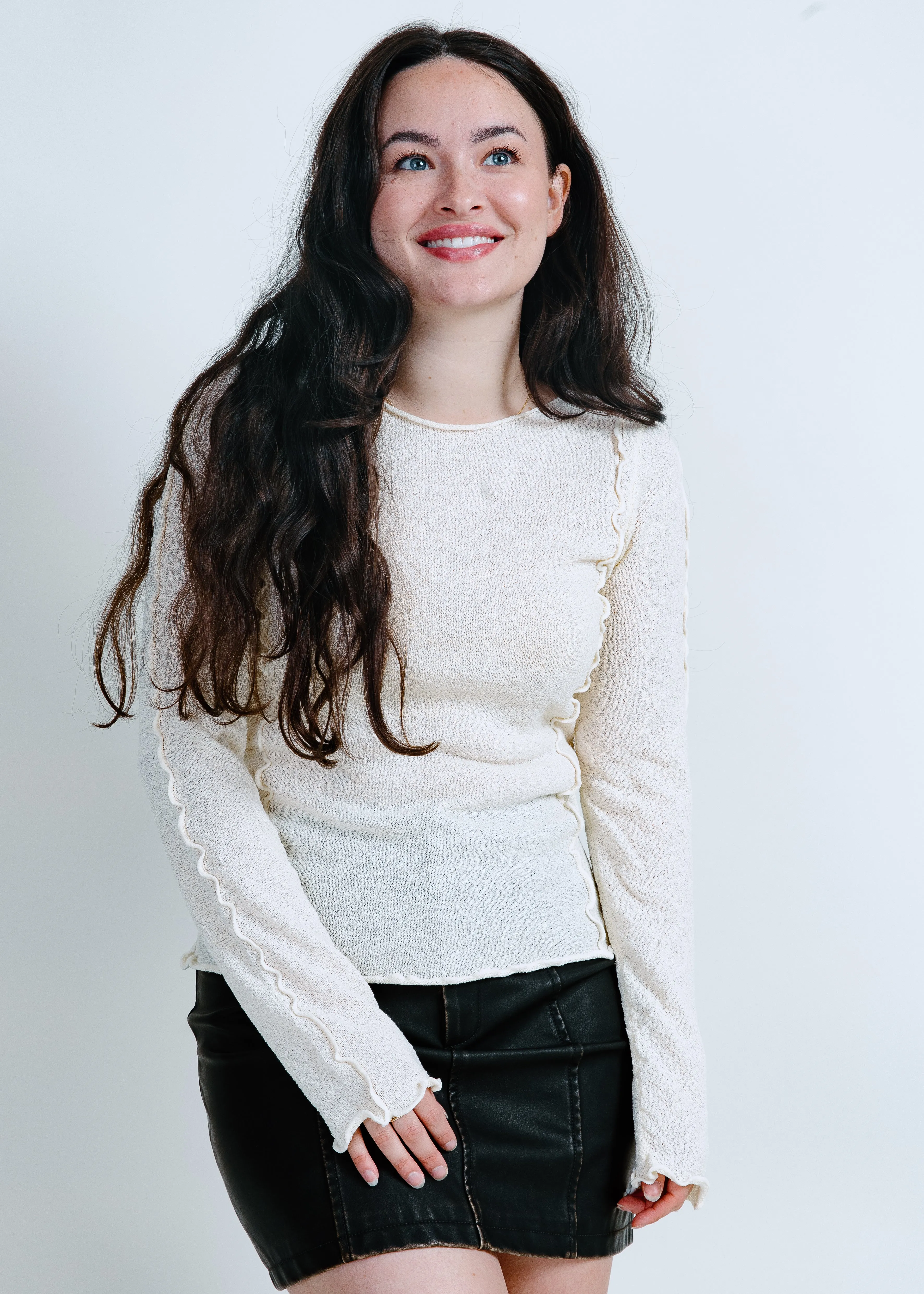 Nori Long Sleeve Top - Cream