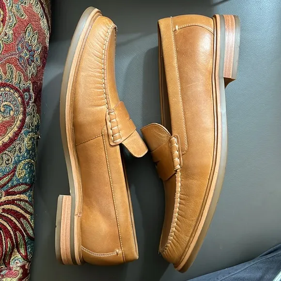 NWOB $175 Johnston &amp; Murphy Lyle Slip-on Penny Leather Loafers