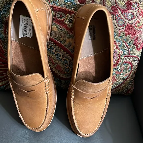 NWOB $175 Johnston &amp; Murphy Lyle Slip-on Penny Leather Loafers