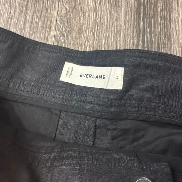 NWOT Everlane The Linen Way-High Drape Short In Black  Size 4