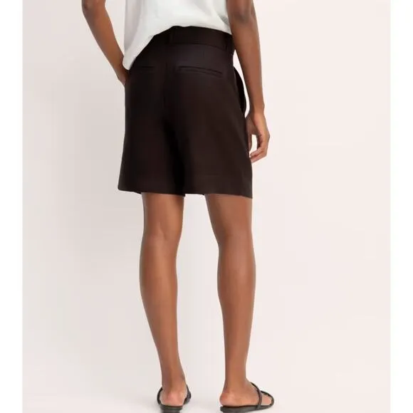 NWOT Everlane The Linen Way-High Drape Short In Black  Size 4