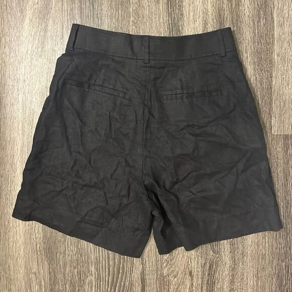 NWOT Everlane The Linen Way-High Drape Short In Black  Size 4