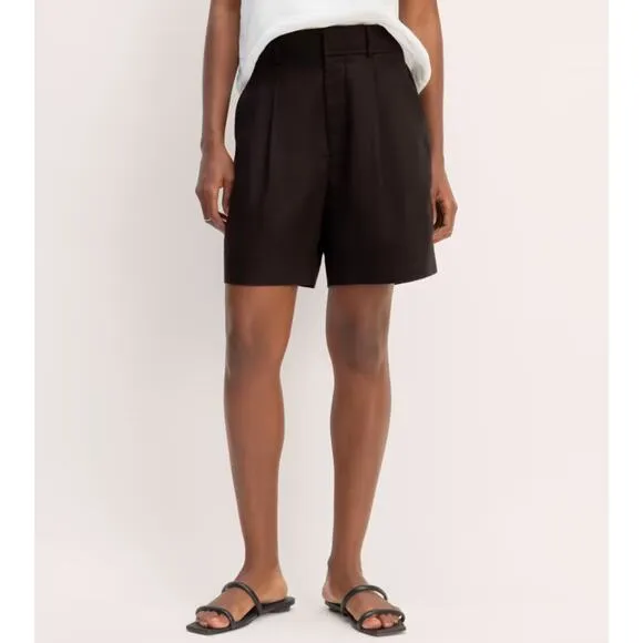 NWOT Everlane The Linen Way-High Drape Short In Black  Size 4