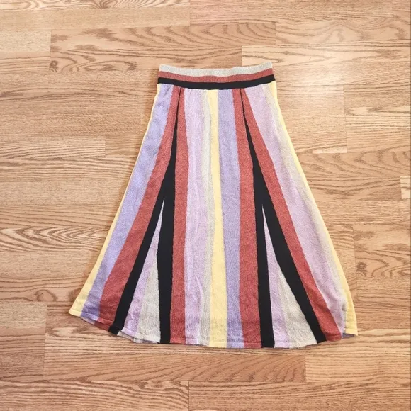 NWOT Laia/Anthropologie Shimmer Rainbow Skirt, Size XS
