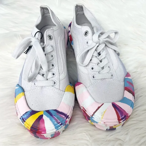 NWOT Vans Old Skool Multicolored Tie Dye Modular Classic White Sneakers Size 7