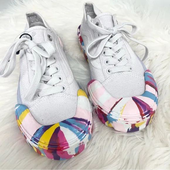 NWOT Vans Old Skool Multicolored Tie Dye Modular Classic White Sneakers Size 7