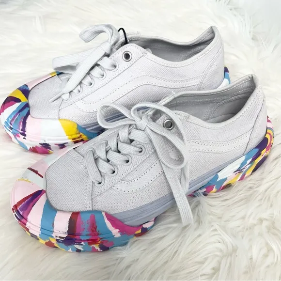 NWOT Vans Old Skool Multicolored Tie Dye Modular Classic White Sneakers Size 7