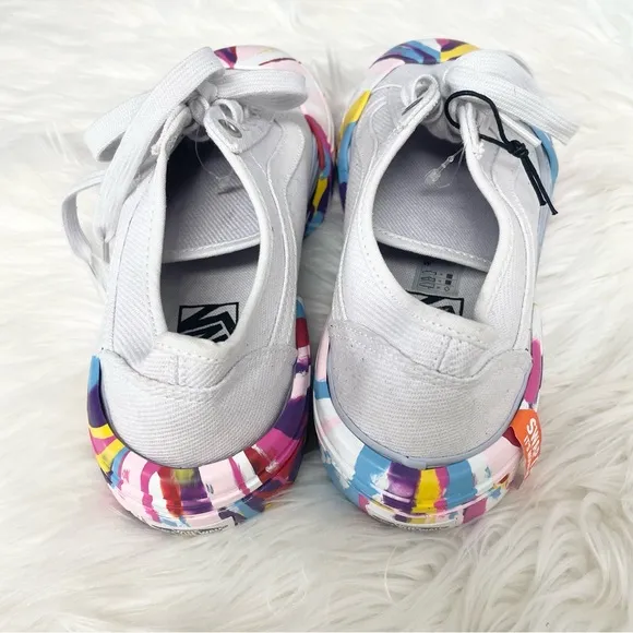NWOT Vans Old Skool Multicolored Tie Dye Modular Classic White Sneakers Size 7