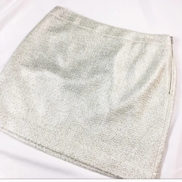 NWT Banana Republic Skirt Metallic Gold Sparkly Size 8