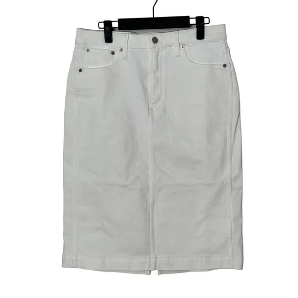 NWT J. Crew Factory Womens White Denim Pencil Skirt Size 8
