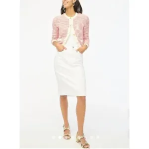 NWT J. Crew Factory Womens White Denim Pencil Skirt Size 8