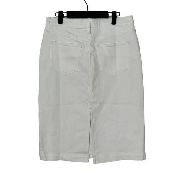 NWT J. Crew Factory Womens White Denim Pencil Skirt Size 8