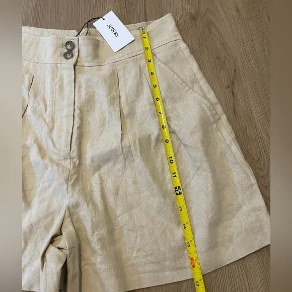 NWT Jason Wu Khaki Pleated High-Waisted Button Shorts Size 6