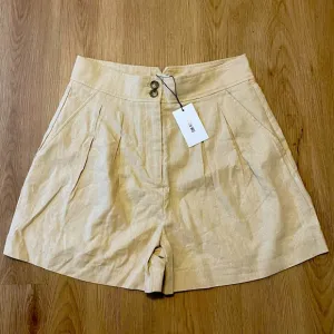 NWT Jason Wu Khaki Pleated High-Waisted Button Shorts Size 6