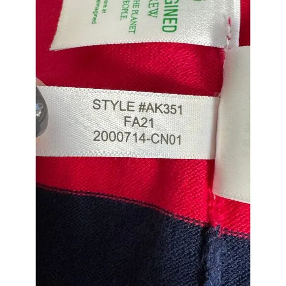 NWT J.Crew Teddie Cotton Navy and Pink Striped Sweater Size L