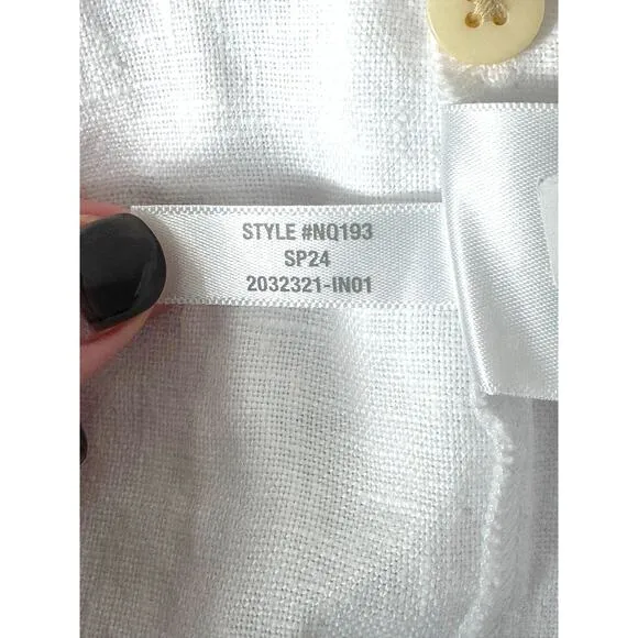 NWT Madewell Plus Square-Neck Linen Mini Dress Eyelet White Size 16W