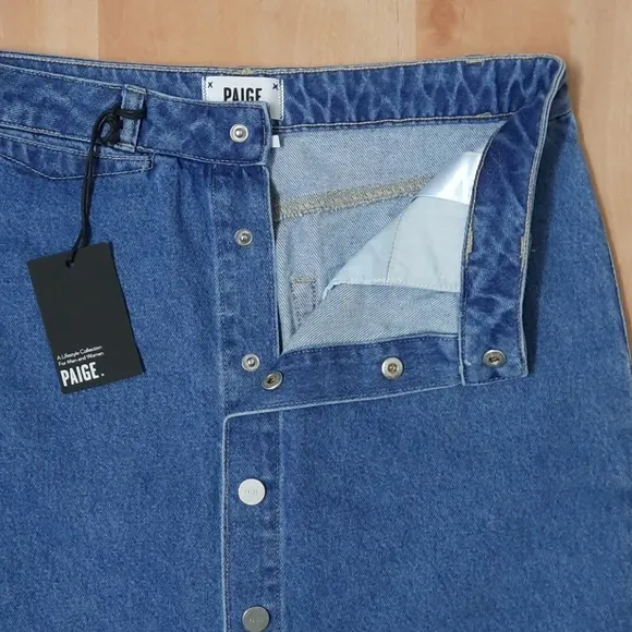 NWT, Paige Esma High Rise Denim Skirt in Aviana