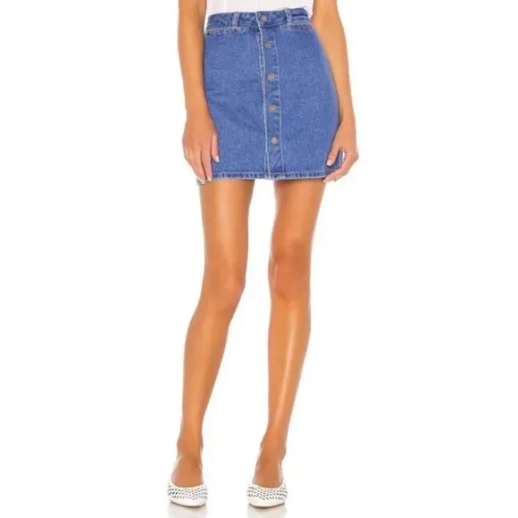 NWT, Paige Esma High Rise Denim Skirt in Aviana