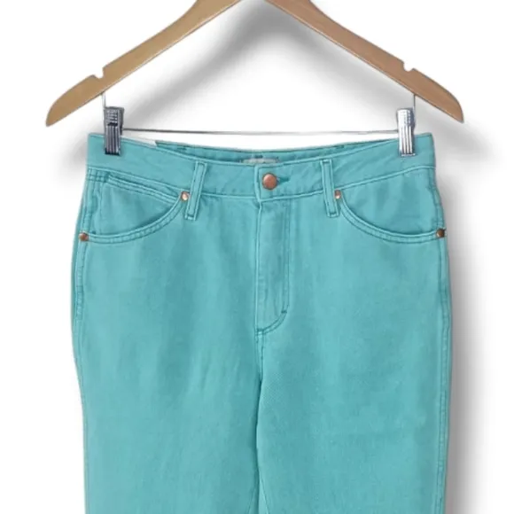 NWT Wrangler High Rise Straight Leg Jeans In Teal Size 27