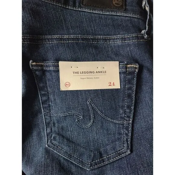 NWT|AG Adriano Goldschmied Super Skinny Blue Ankle Jeans, 24R