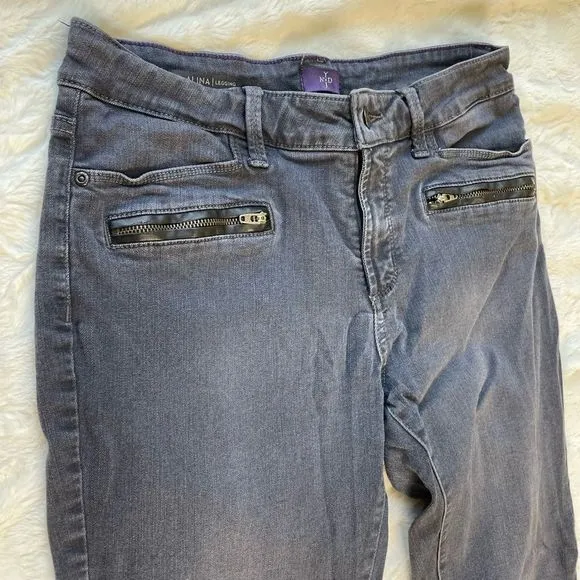 NYDJ Gray Alina Legging Frayed Hem Skinny Jean - Women’s 10