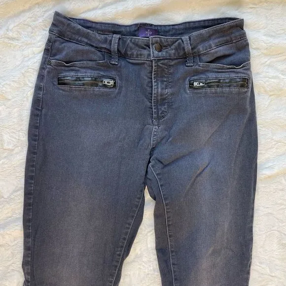 NYDJ Gray Alina Legging Frayed Hem Skinny Jean - Women’s 10