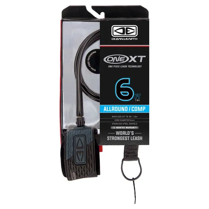 Ocean And Earth All Round Comp One-XT Leash - 6ft Black