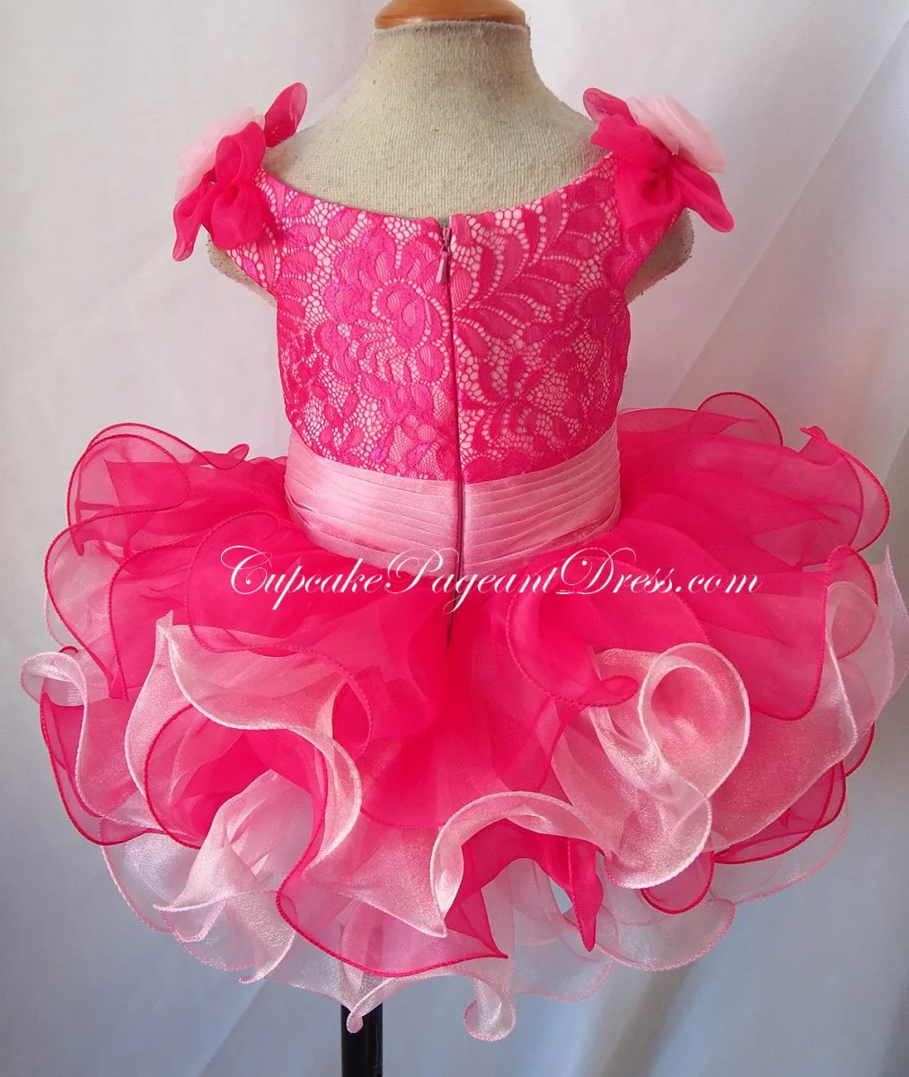 Off The Shoulder Infant/toddler/baby/children/kids Lace Girl's Pageant Dress