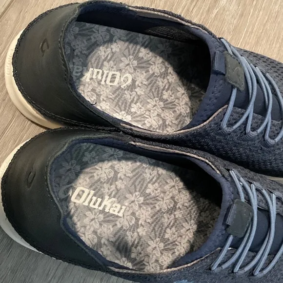 OluKai Alapa  Li  Blue Mesh 2 in One Slip On Slid Sneaker 8