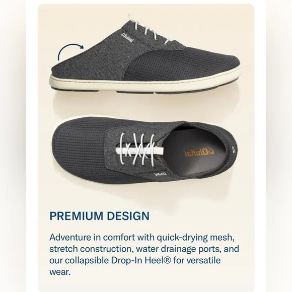 OluKai Men’s No Tie Boat Shoe