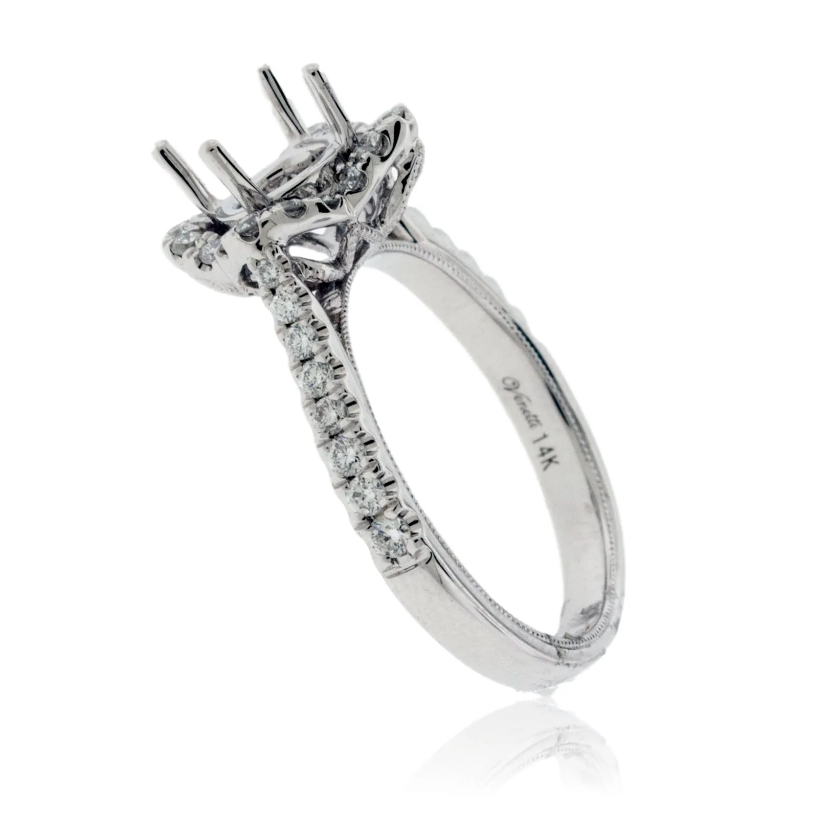 On Point Diamond Engagement Semi-Mount Ring