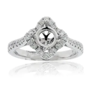 On Point Diamond Engagement Semi-Mount Ring