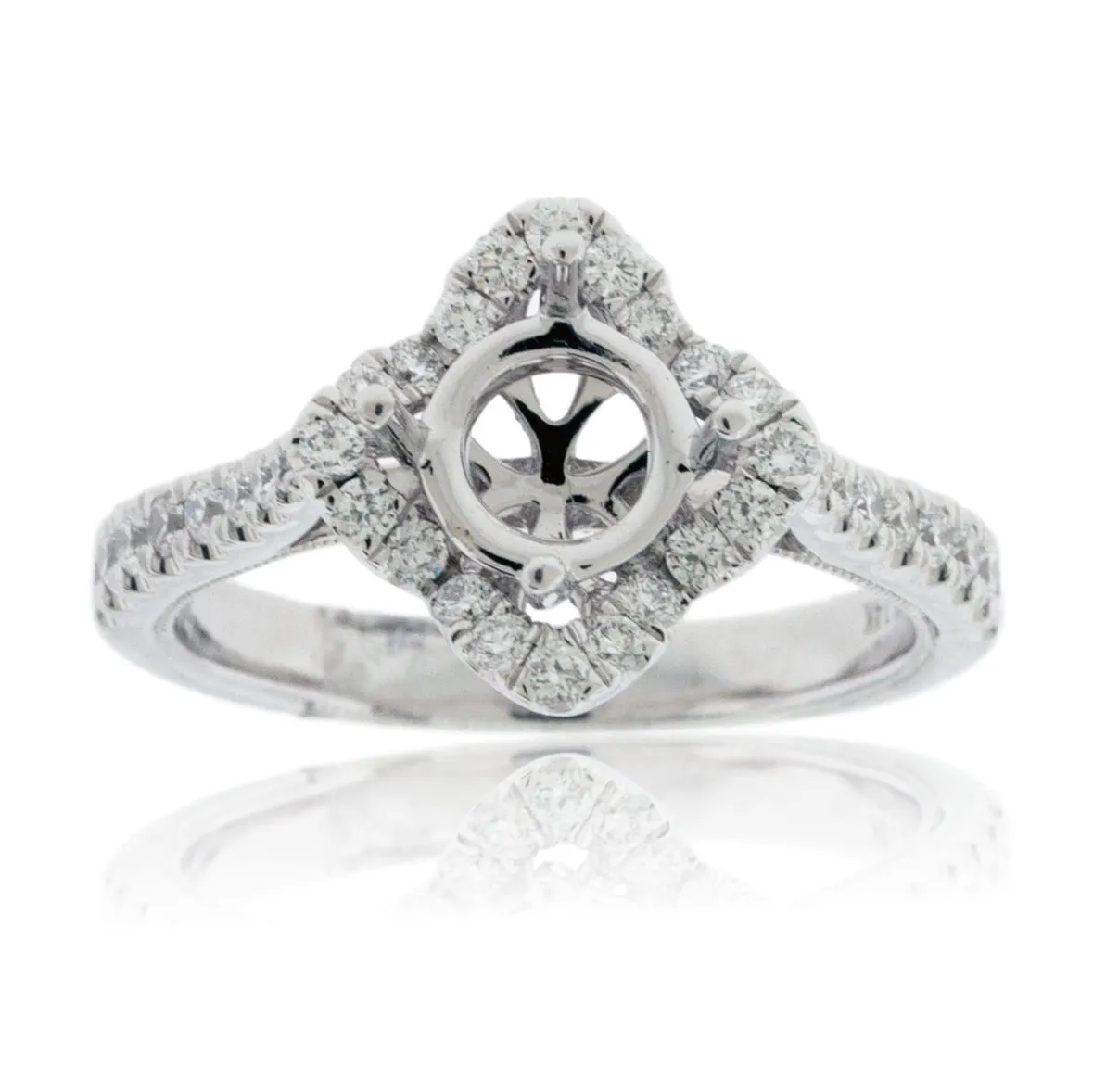 On Point Diamond Engagement Semi-Mount Ring