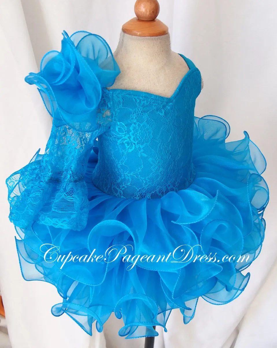 One Shoulder Lace Infant/Child/Toddler/Baby/kids Girl's Pageant Dress