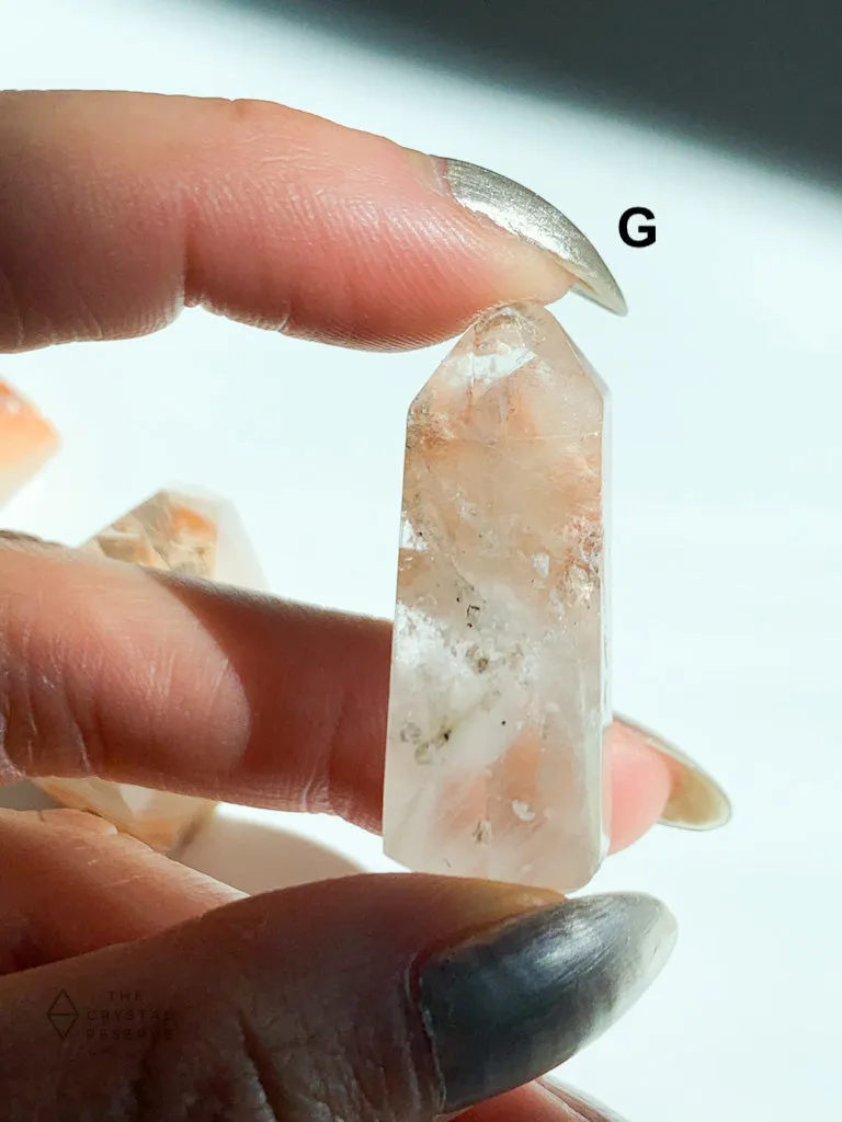 Orange Amphibole Quartz Mini Points