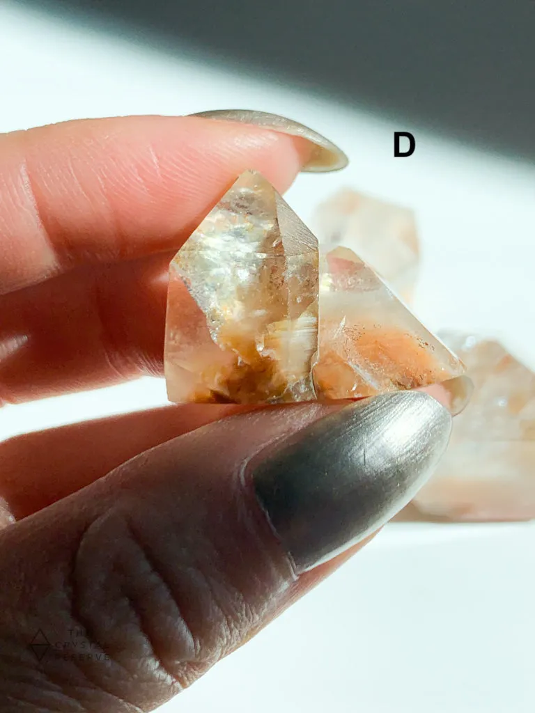 Orange Amphibole Quartz Mini Points