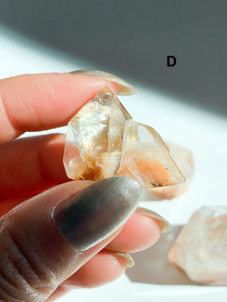 Orange Amphibole Quartz Mini Points