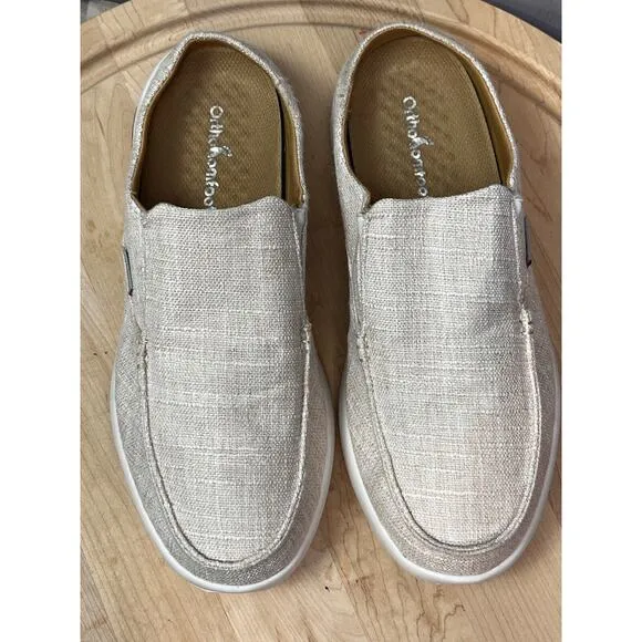 OrthoComfoot Loafer Slip-ons Mens 42 US 9 Beige Plantar Fasciitis Foot Heel Pain
