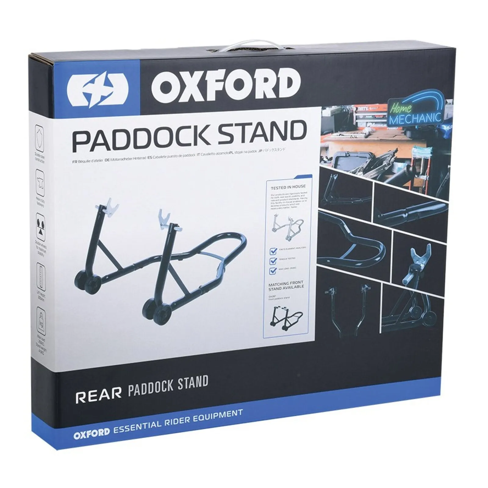 Oxford Big Black Rear Paddock Stand (Comes with V Hooks)