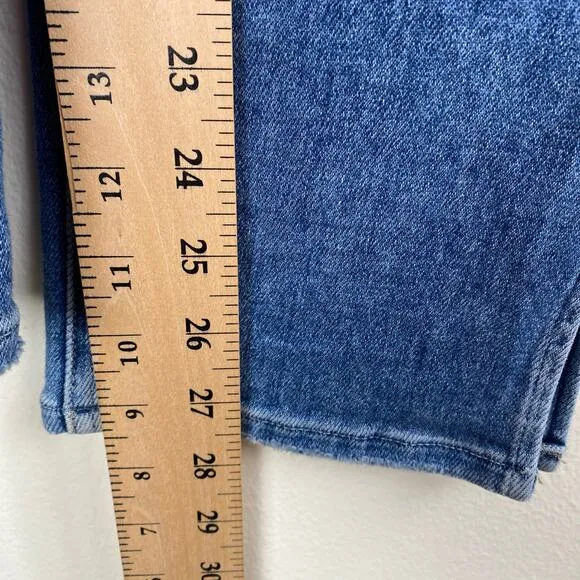 PAIGE Cindy Slit Jeans Size 27 Seaspray Blue Stretch Transcend Denim Staple