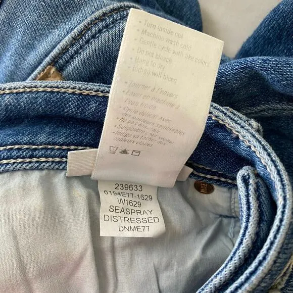 PAIGE Cindy Slit Jeans Size 27 Seaspray Blue Stretch Transcend Denim Staple