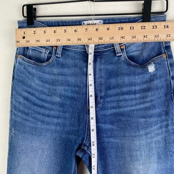 PAIGE Cindy Slit Jeans Size 27 Seaspray Blue Stretch Transcend Denim Staple