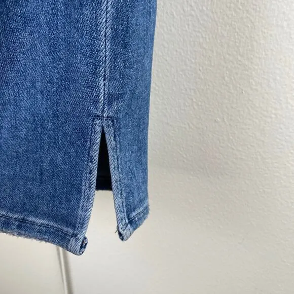 PAIGE Cindy Slit Jeans Size 27 Seaspray Blue Stretch Transcend Denim Staple