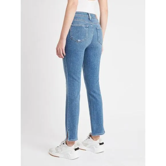 PAIGE Cindy Slit Jeans Size 27 Seaspray Blue Stretch Transcend Denim Staple