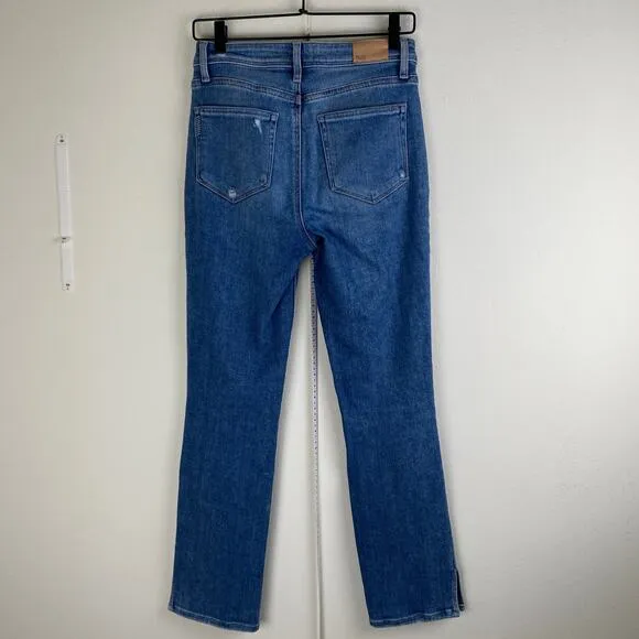 PAIGE Cindy Slit Jeans Size 27 Seaspray Blue Stretch Transcend Denim Staple