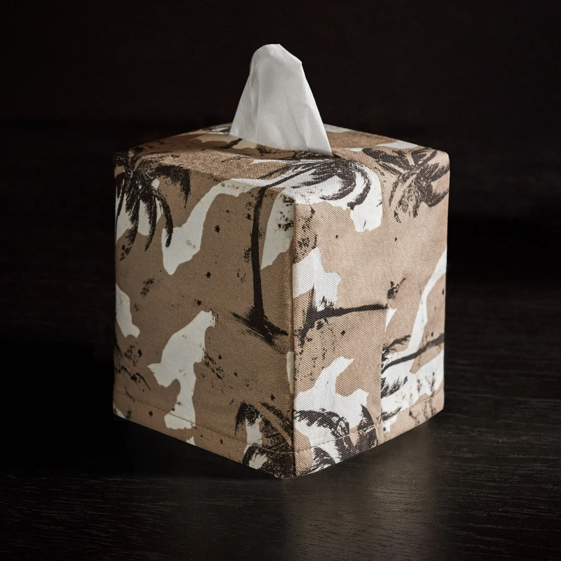 Palm Camo Tissue Box Cover - Desert